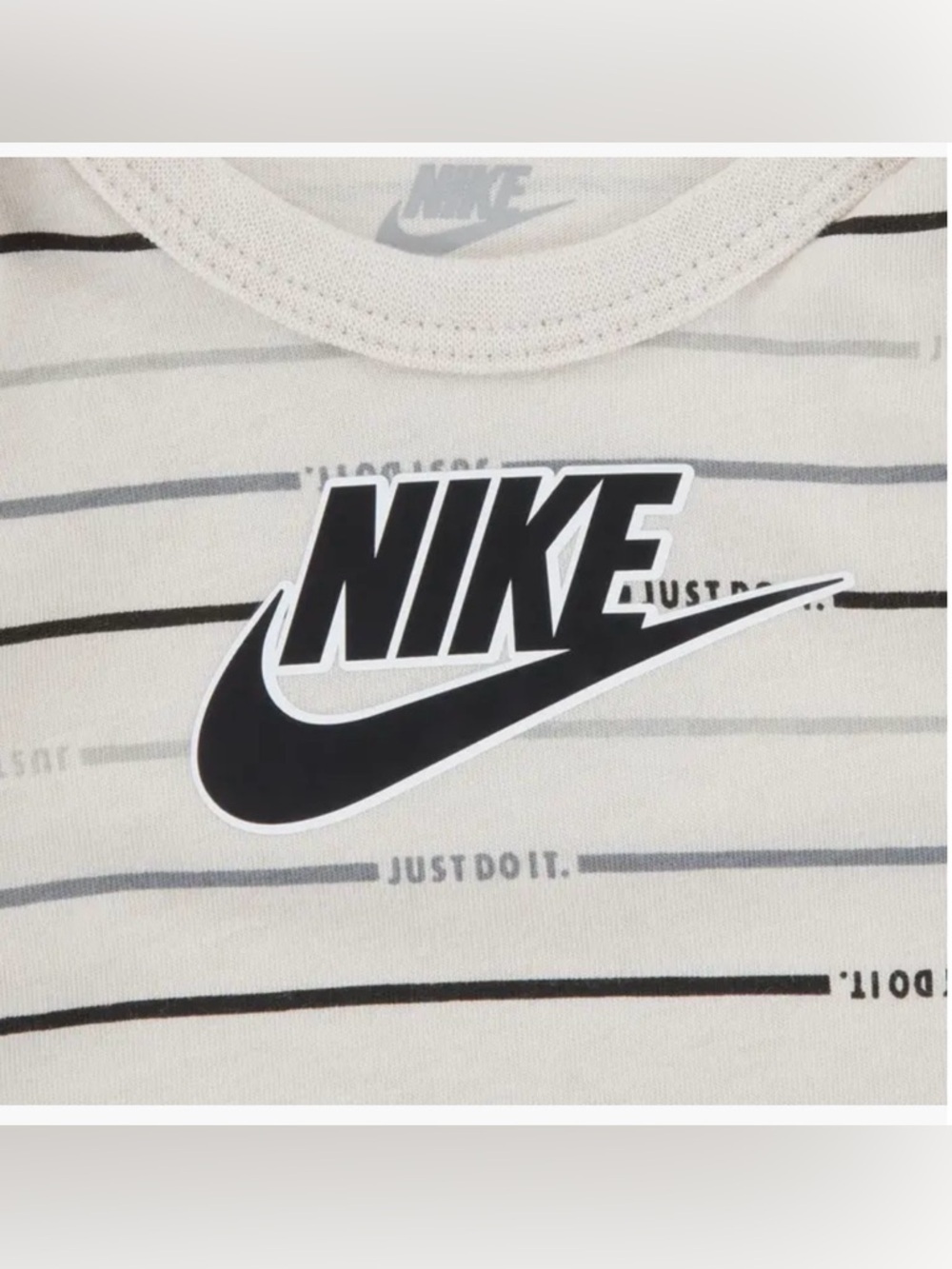 Nike Baby Girl's 2-Piece Just Do It Stripe Bodysuit and Leggings Set. - Picture 3 of 9